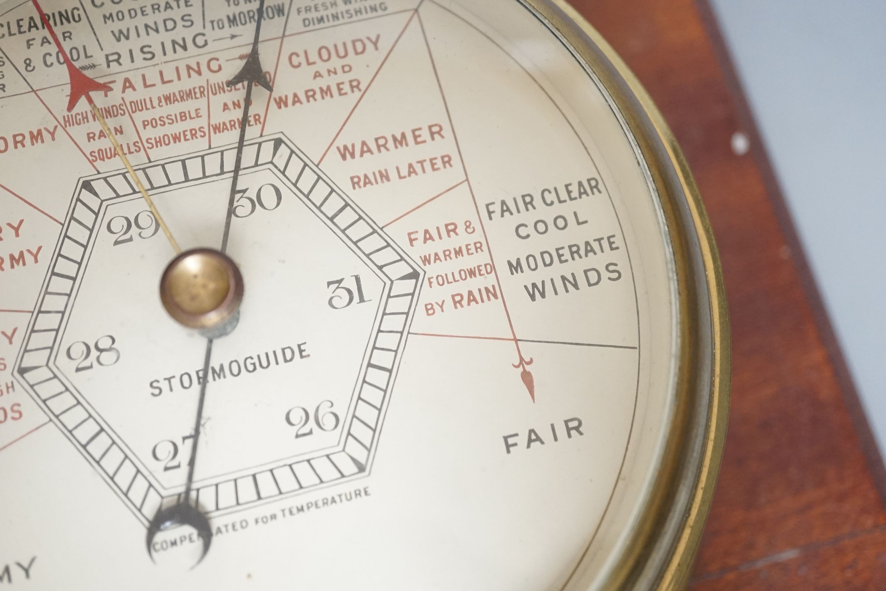 A Short & Mason bulkhead Stormoguide aneroid barometer, dial 15cm. diam.